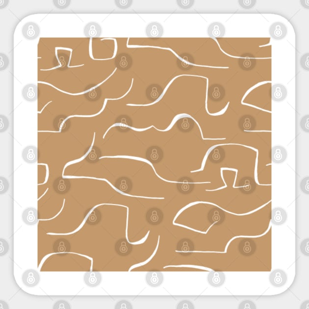 Dark coffee color wavey pattern Sticker by Shineyarts